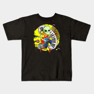 Cool Electric Guitar Playing Zombie Kids T-Shirt